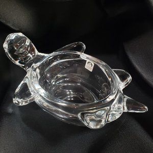 Sasaki Crystal Vintage Turtle Tortoise Candy Dish Bowl Japan